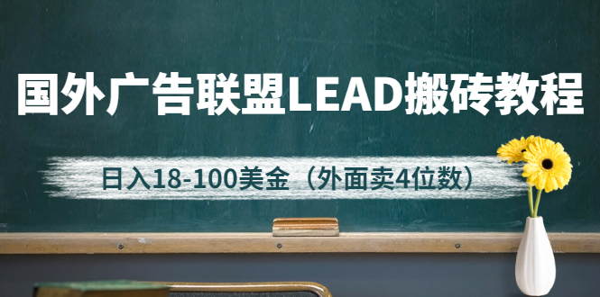 外面卖4位数的国外广告联盟LEAD搬砖教程，日入18-100美金（教程+软件）-昆仑课堂